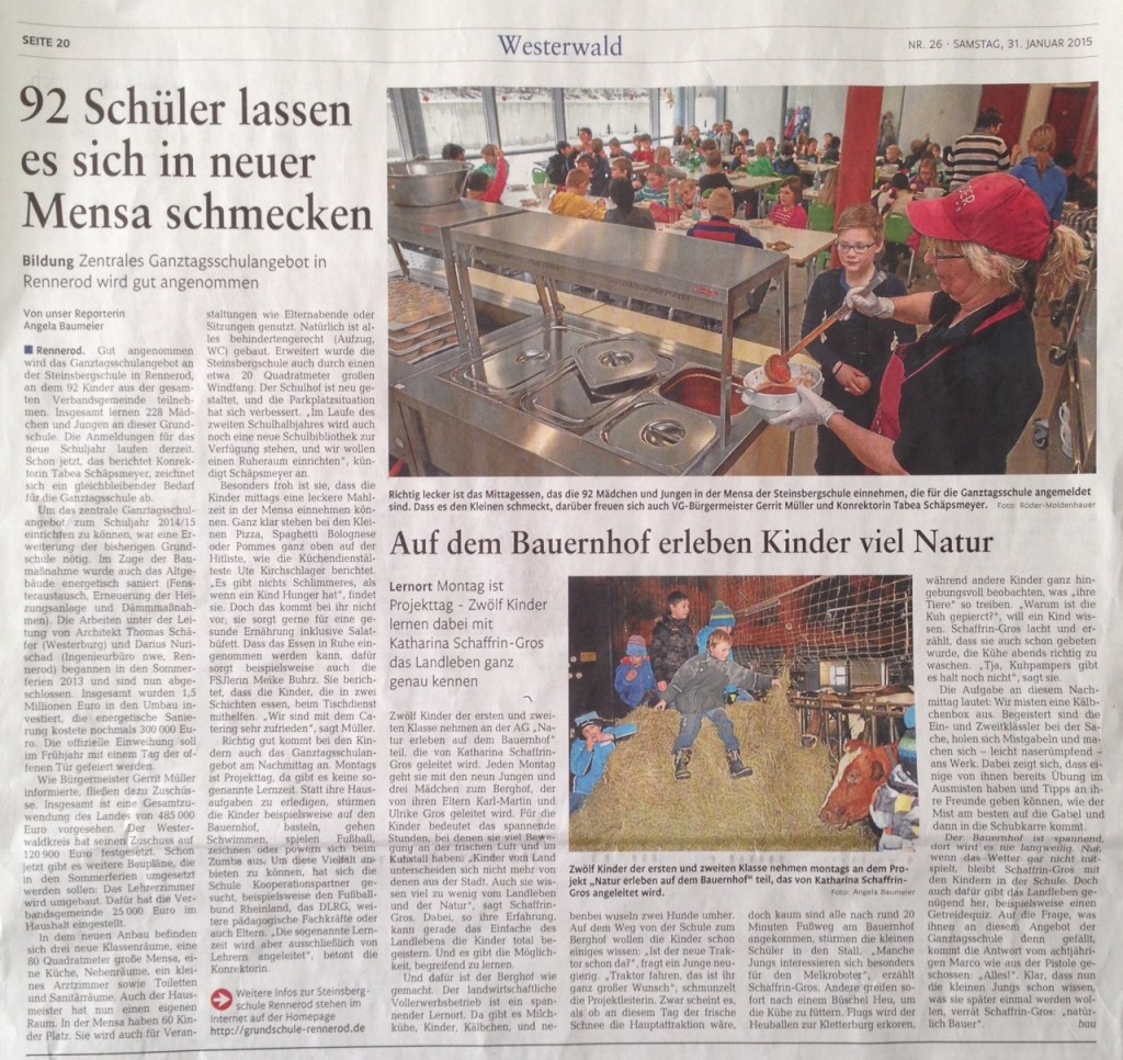 Bericht Westerwälder Zeitung 31.1.2015